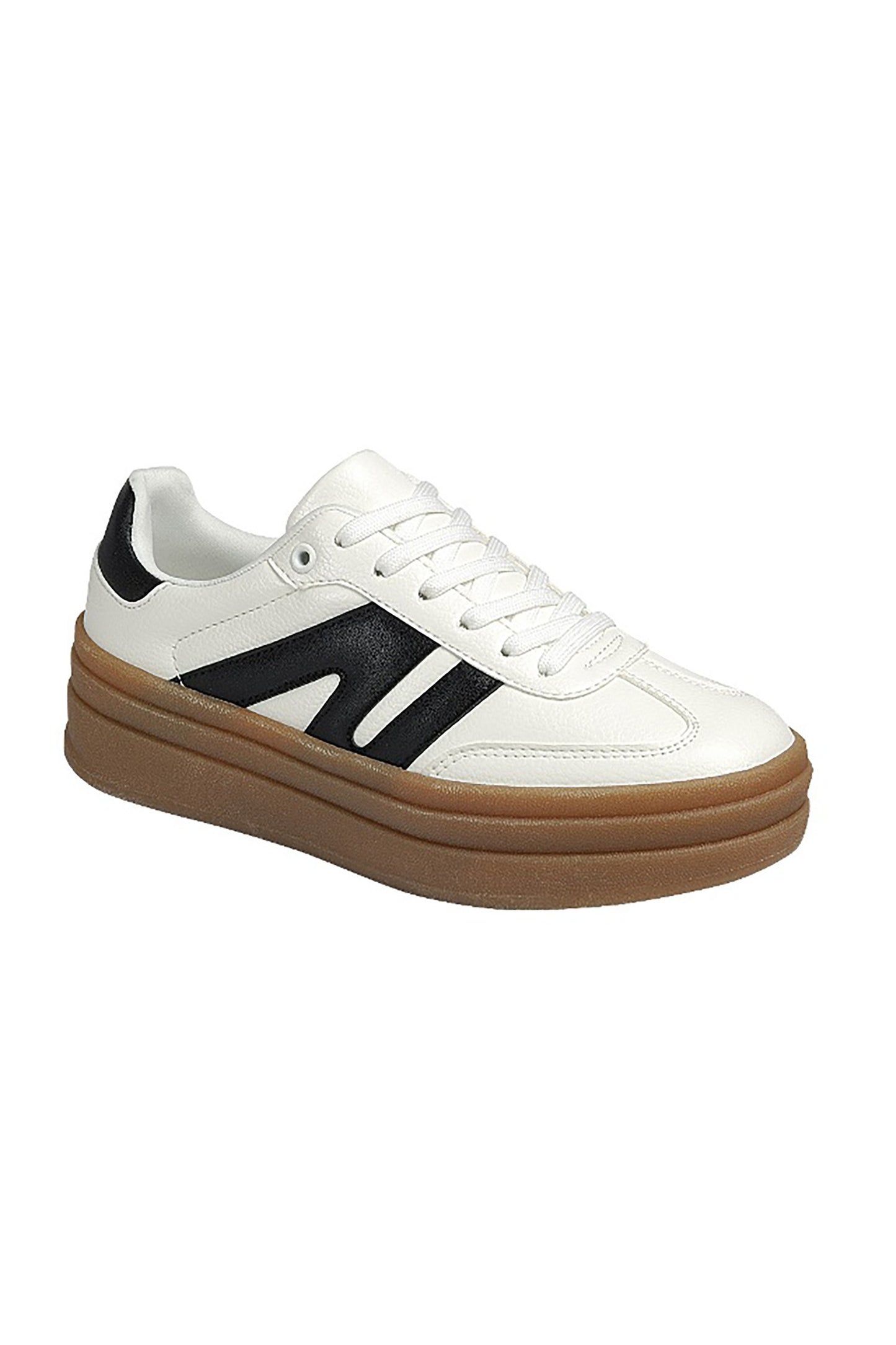 Black/White Lace Up Casual Sneaker