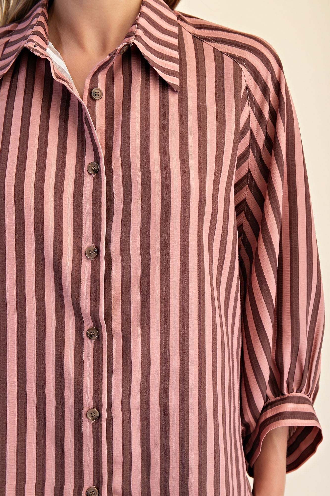 Button Front Striped Shirt