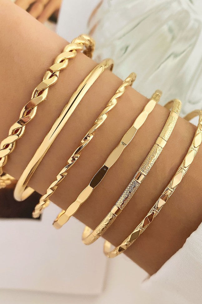 Gold Layered Bangle Set