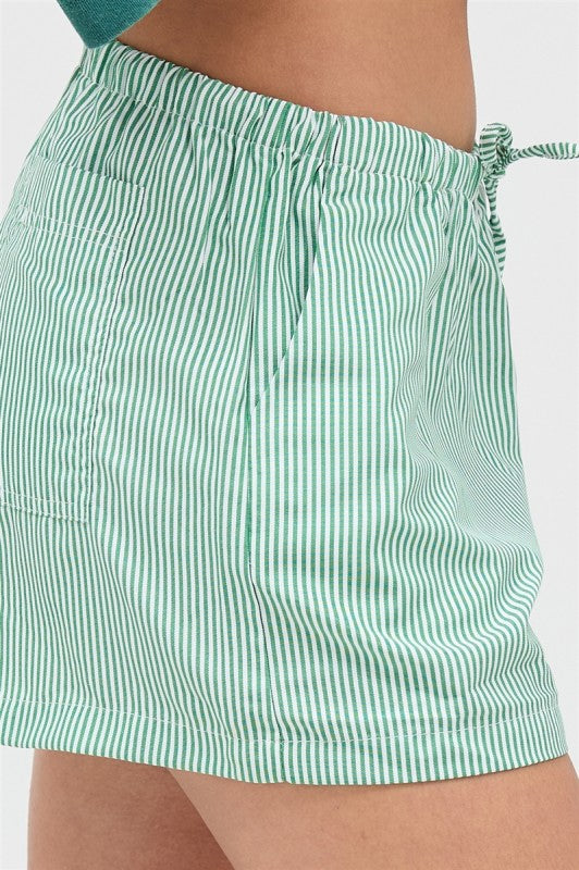 Striped Drawstring Waist Shorts