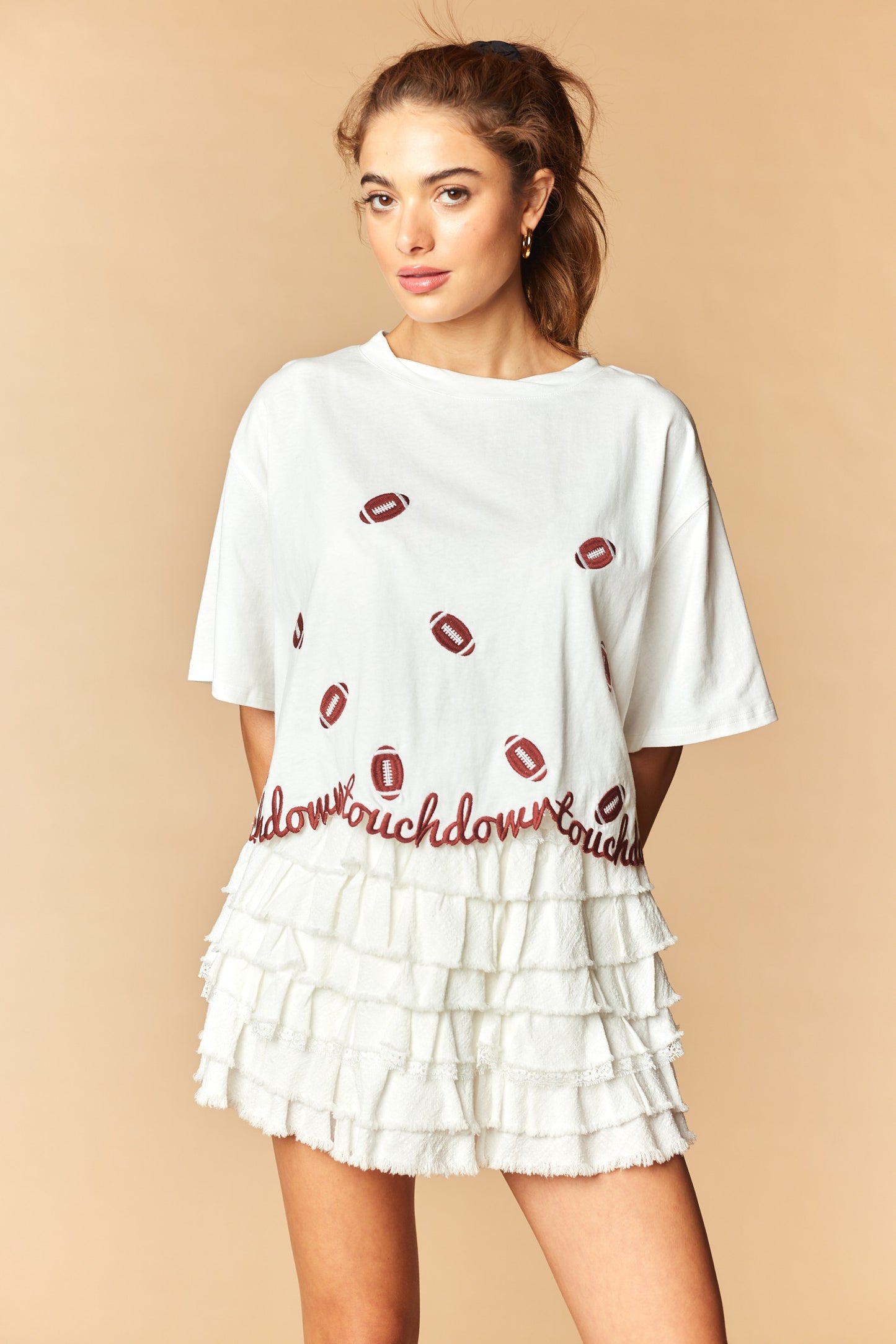 Football Embroidery Tee