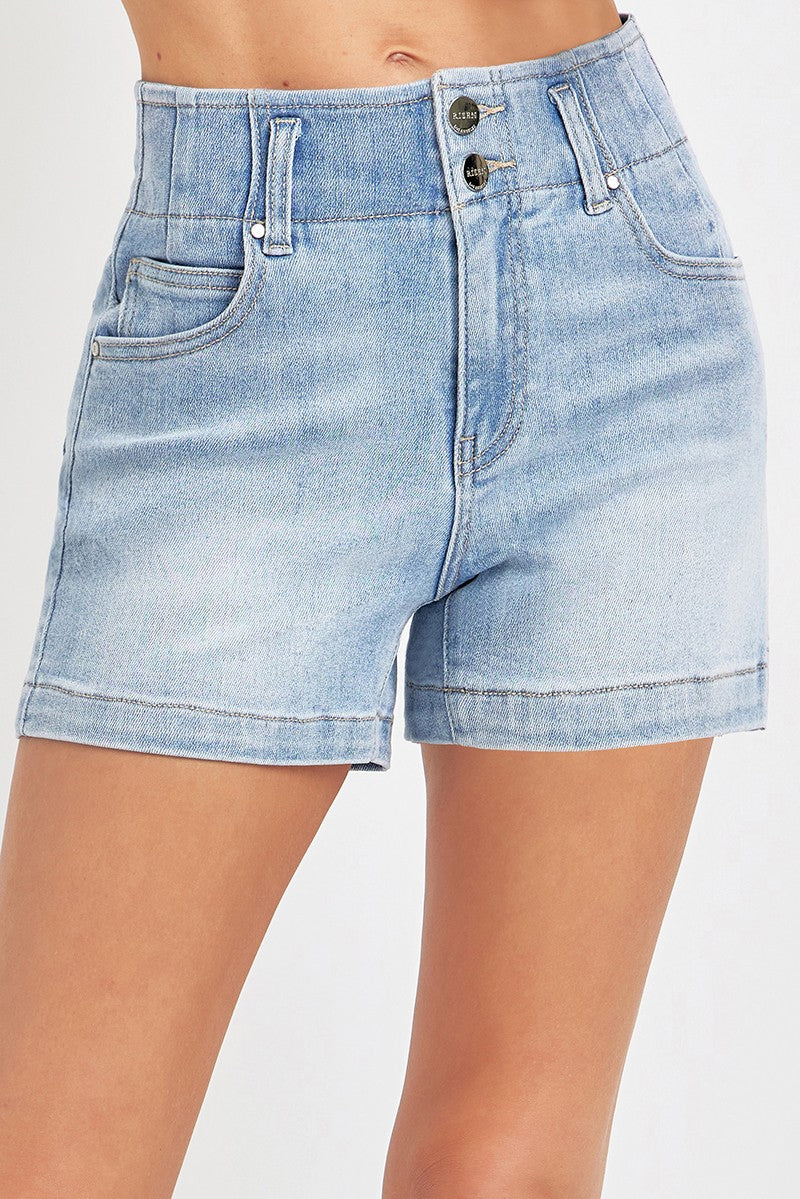 Risen-High Rise Seam Detailed Shorts