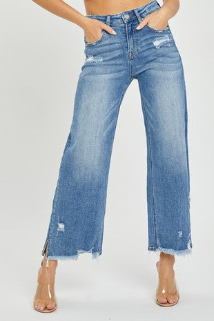 High Rise Medium Washed Cropped Jeans