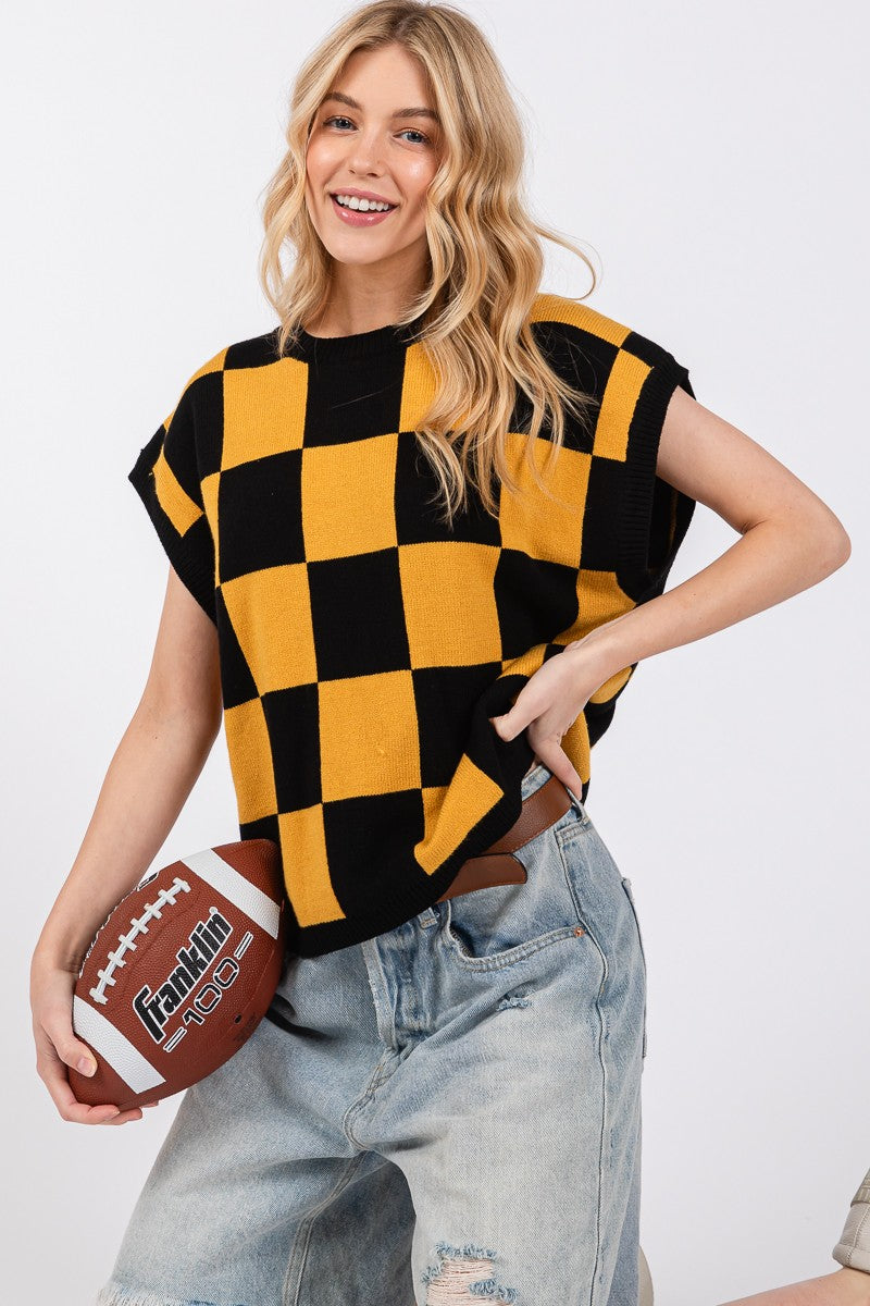 Gameday Checker Sweater Vest