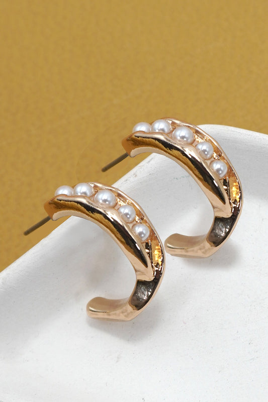 Intertwined Pearl Hoops