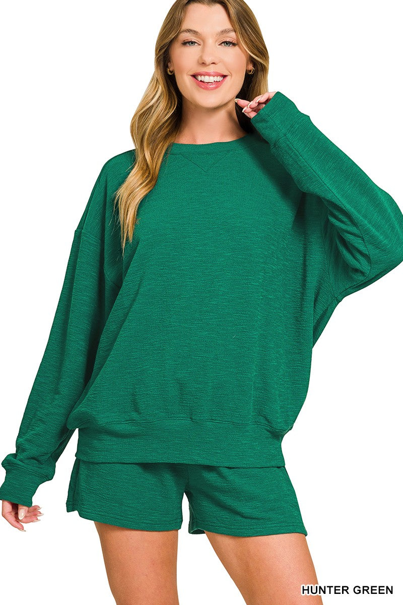 Slub Pullover & Short 2pcs Set