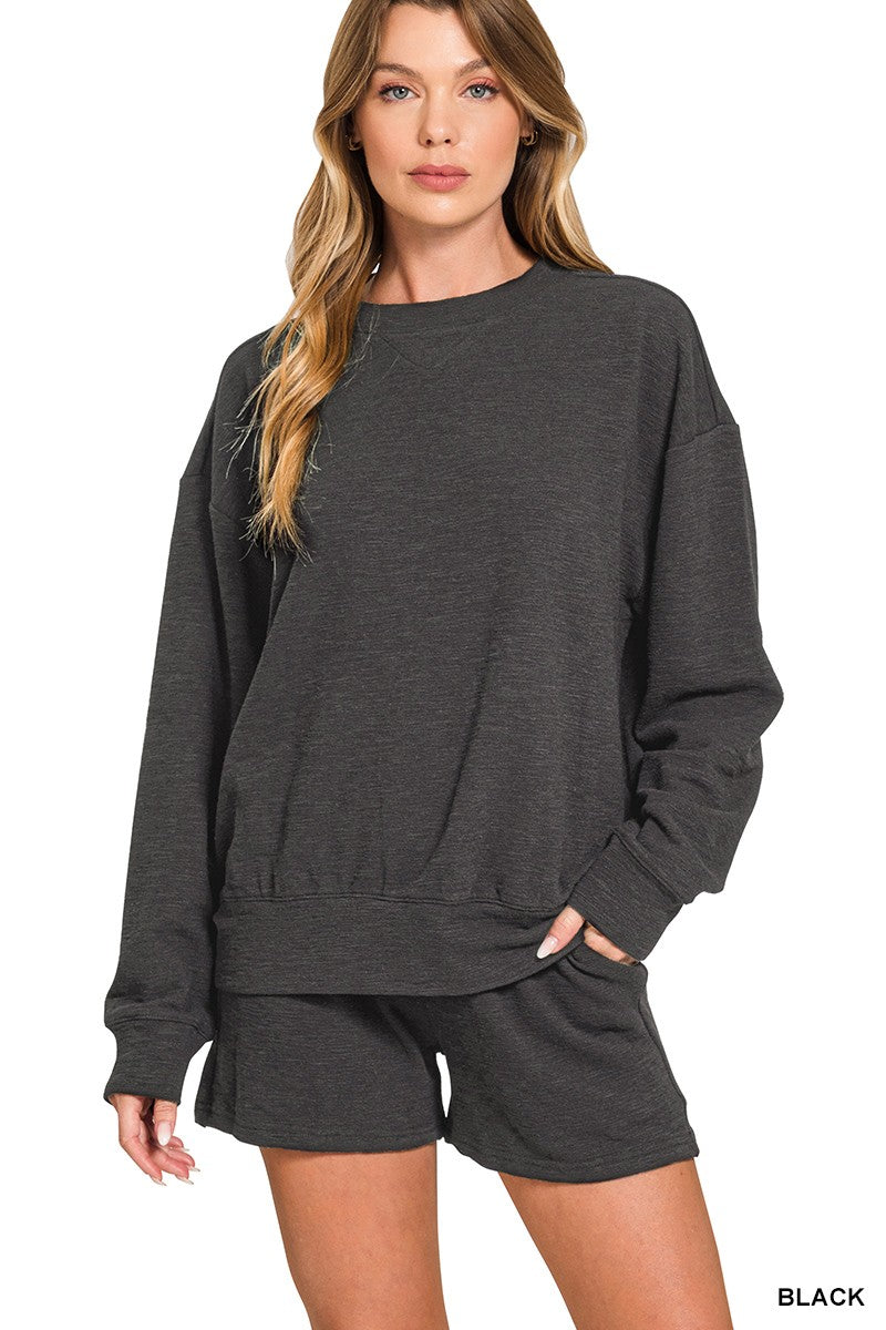Slub Pullover & Short 2pcs Set
