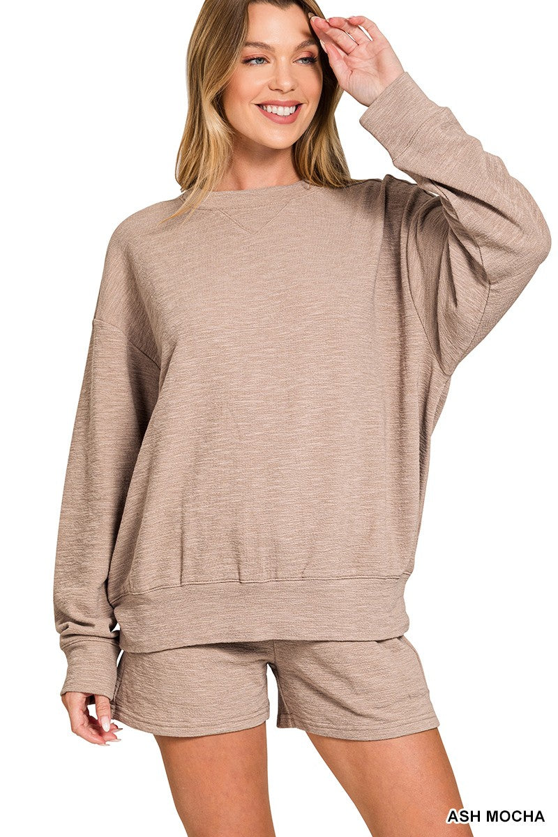 Slub Pullover & Short 2pcs Set