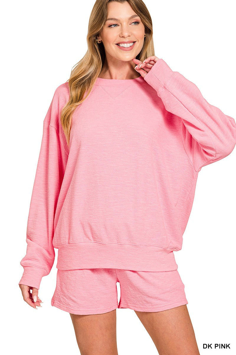 Slub Pullover & Short 2pcs Set