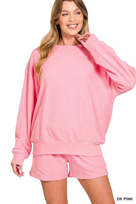 Slub Pullover & Short 2pcs Set