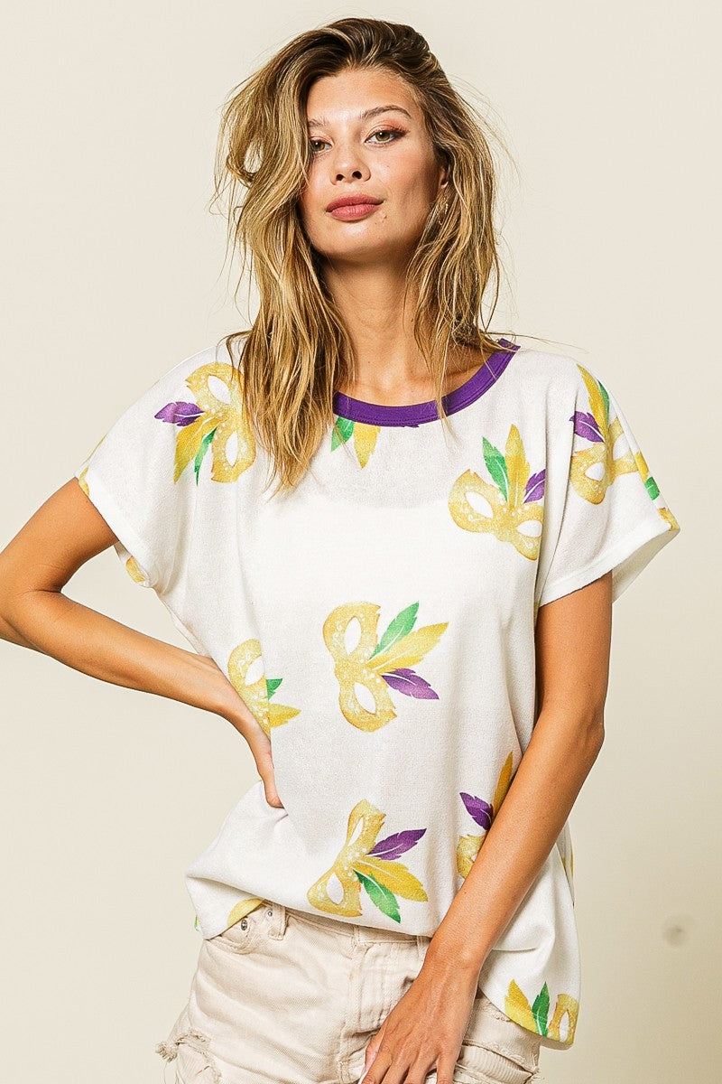 Mardi Gras Mask Top