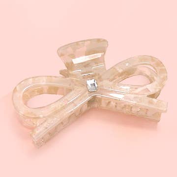 Large Bow Rhinestone Hair Clip