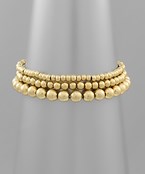 3 Row Metal Ball Bracelet