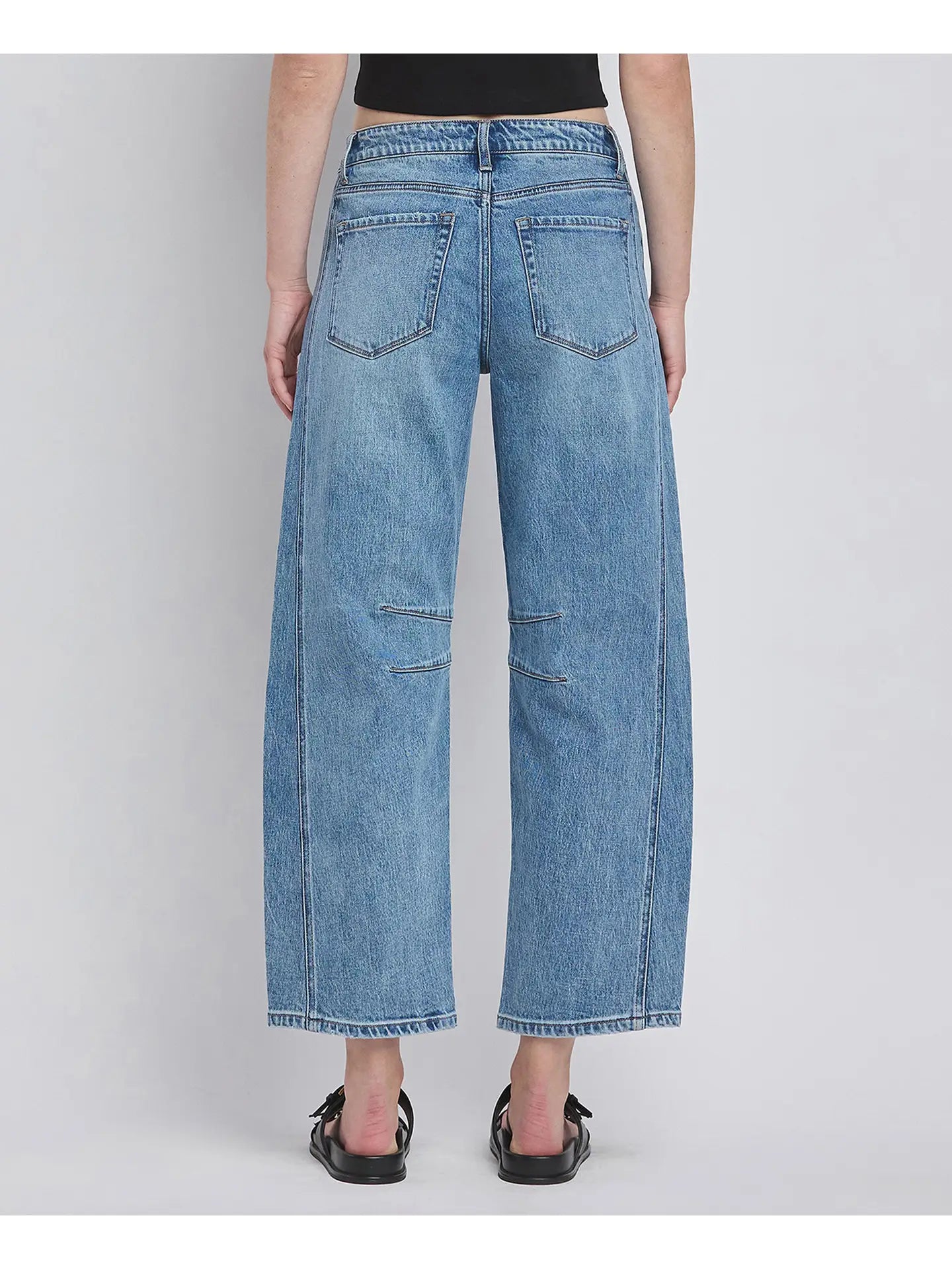 Vervet High Rise Dart Structured Fit Barrel Leg Jeans