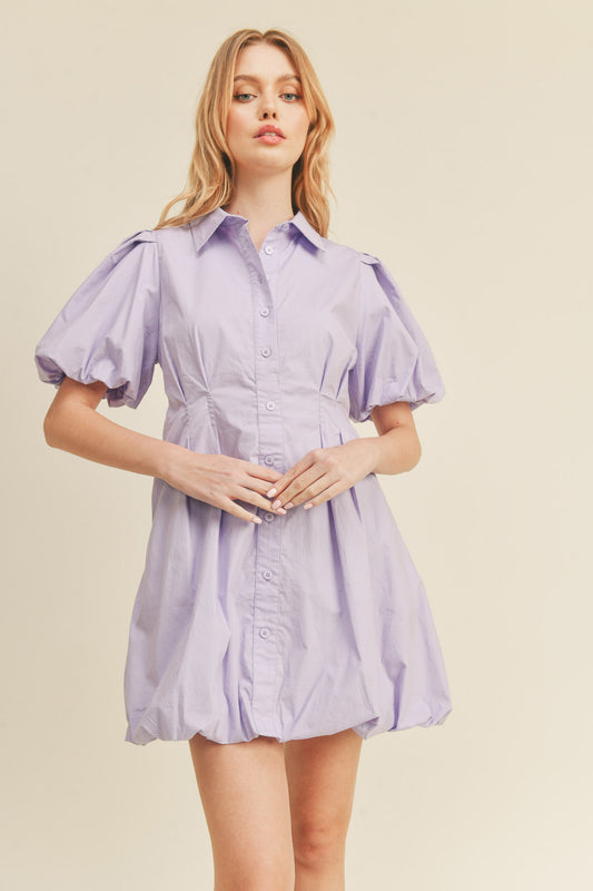 Bubble Hem Shirt Dress