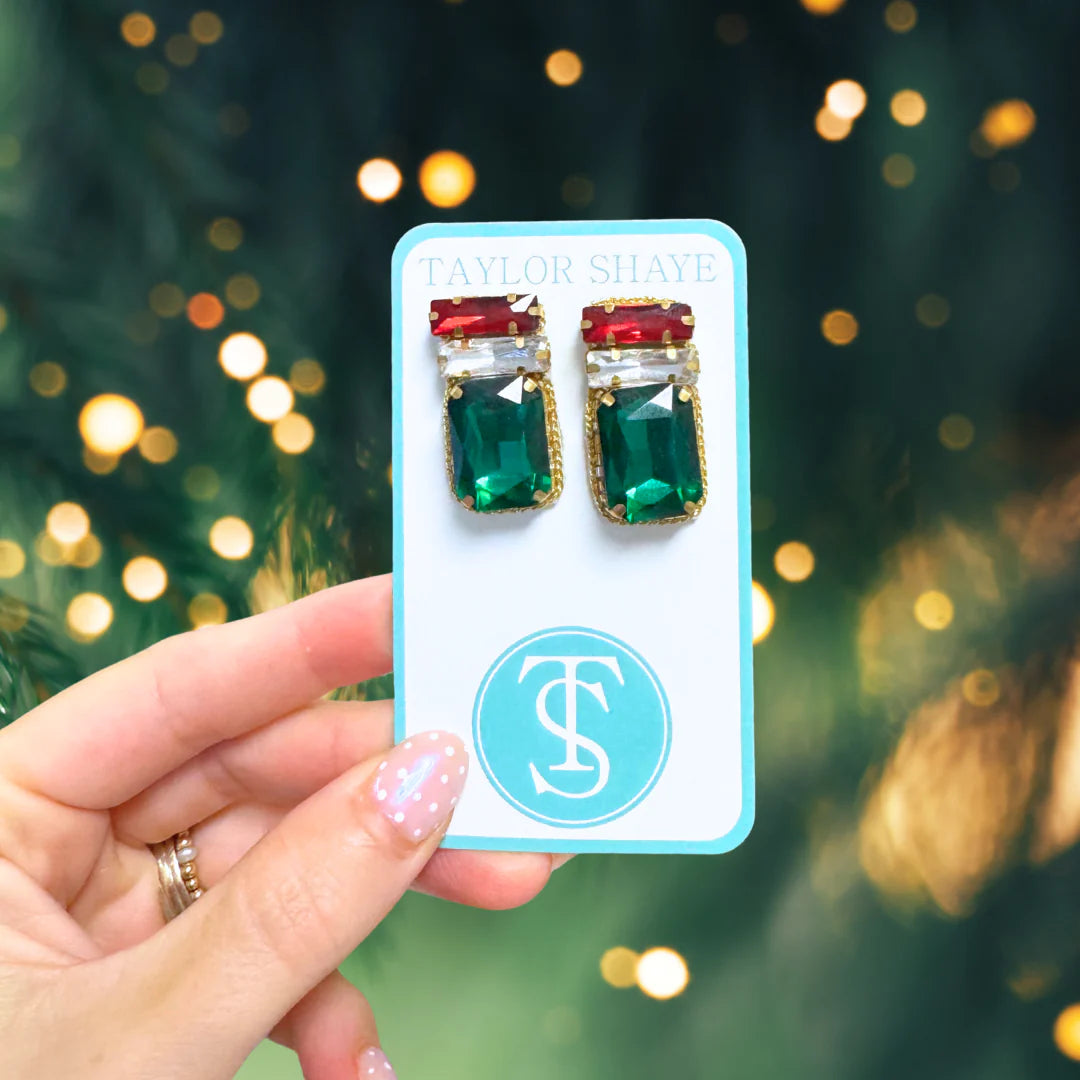 TS-Christmas Crystal Gem Studs