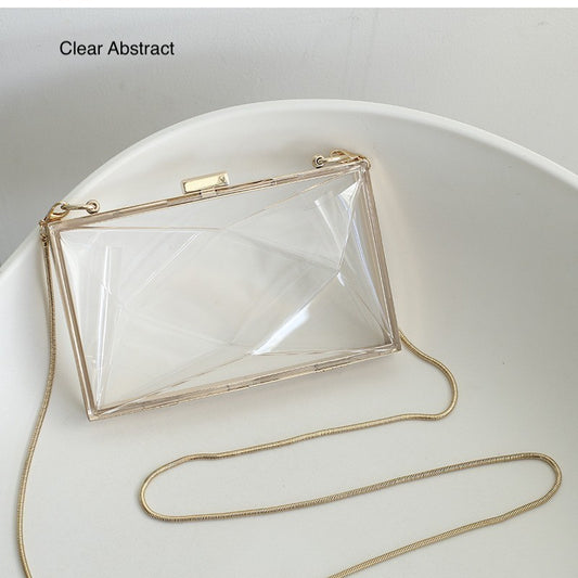 Stylish Acrylic Clear Box Clutch Bag