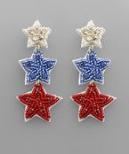 USA 3 Star Earrings
