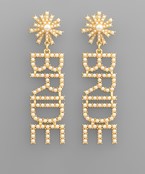 Bride Letter Drop Earrings