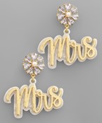 MRS. Letter Earrings