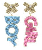 Bead Boy/Girl Letter Earrings