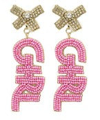 Bead Boy/Girl Letter Earrings