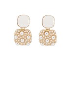 Square Sparkle Stone Earrings