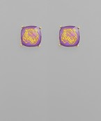Gameday Square Stone Earrings