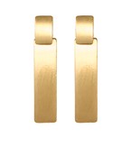 Duo Rectangle Gold Bar Earrings
