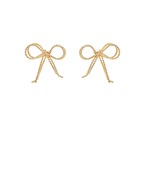 Double Brass Bow Stud Earrings