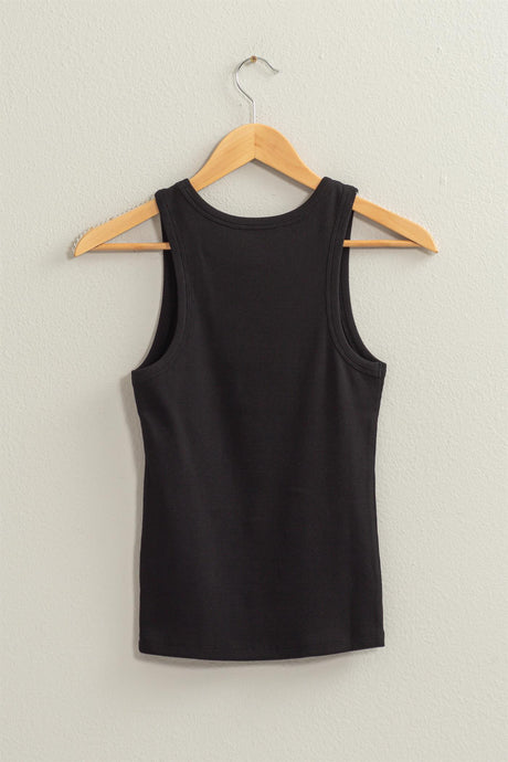 Ribbed Round Neck Tank Top