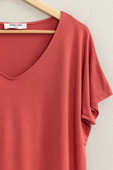 V-Neck Dolman Short Sleeve Top