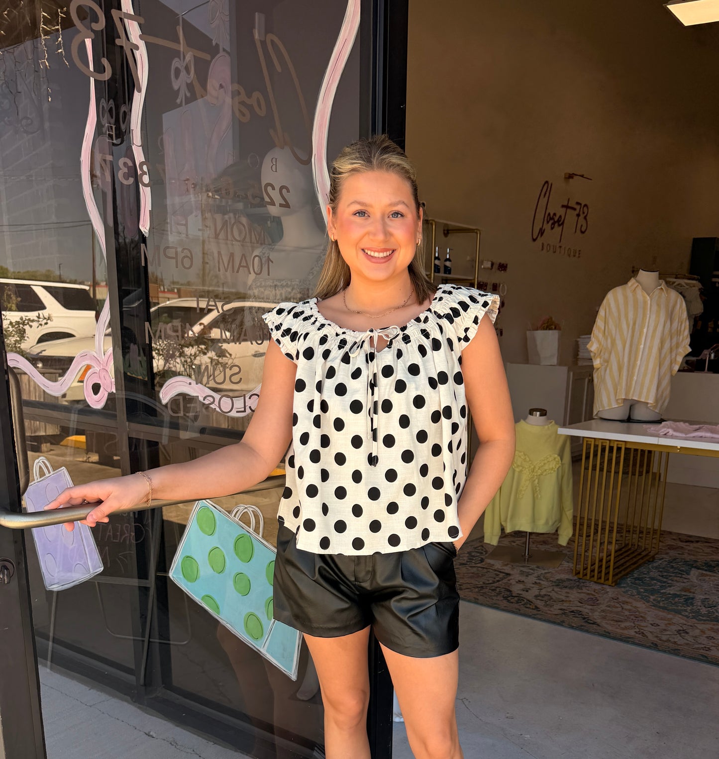 Polka Dot Printed Sleeveless Top