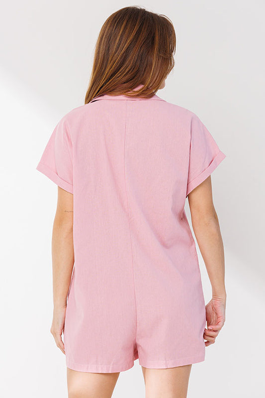 Linen Button Up Romper