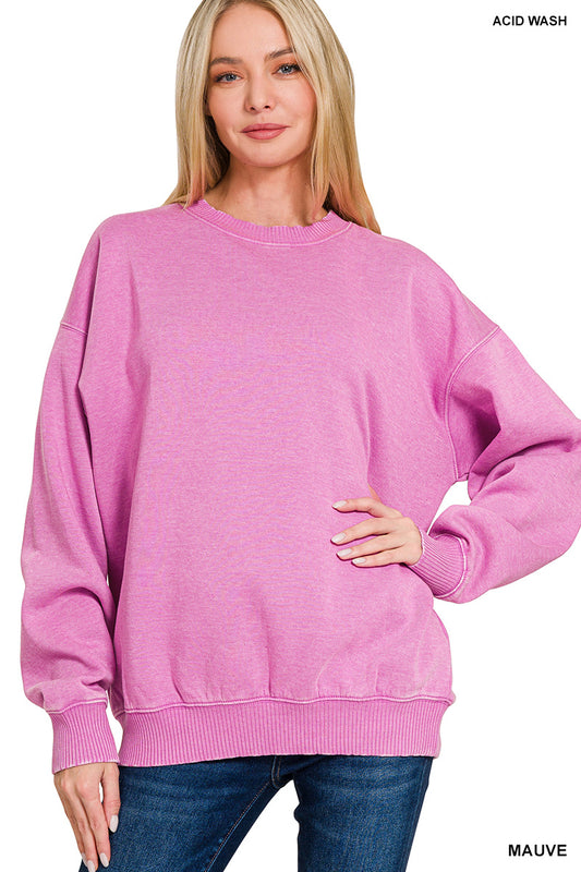 Washed Round Neck Sweatshirts