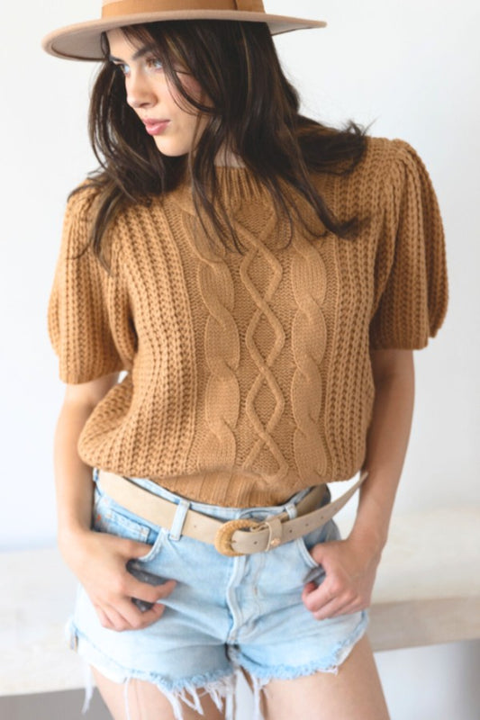 Short Puff Sleeve Sweater