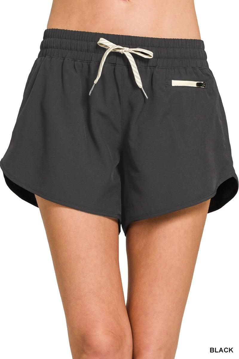 oft Woven Lined Shorts With Zip Coin Pocket