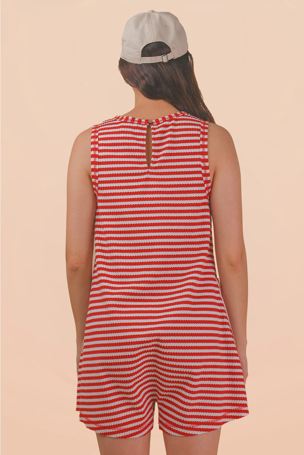 Striped Knit Casual Comfy Romper
