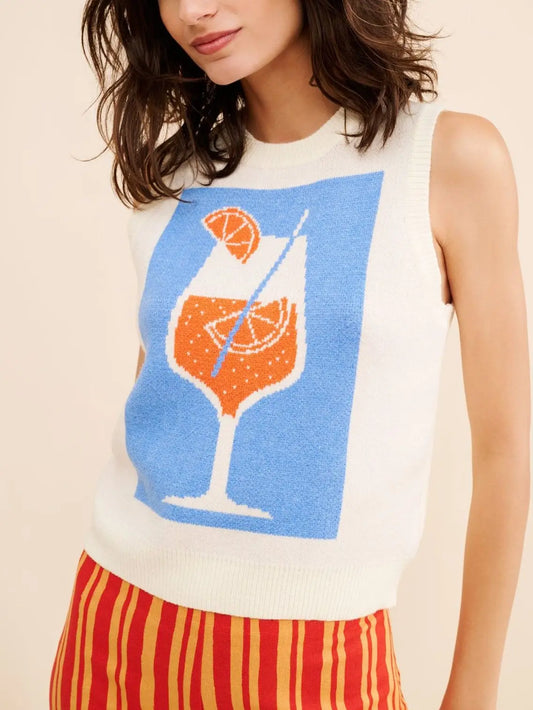 Summer Aperol Spritz Sleeveless Sweater