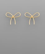 Textured Wire Bow Earrings