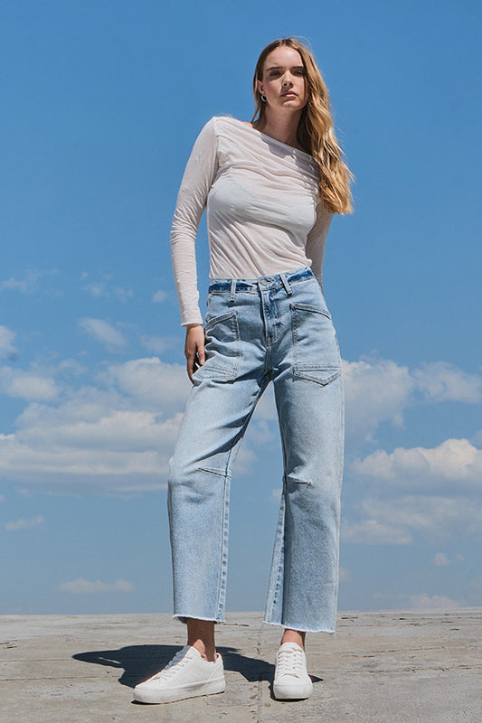 Vervet High Rise Barrel Jeans Style Kate