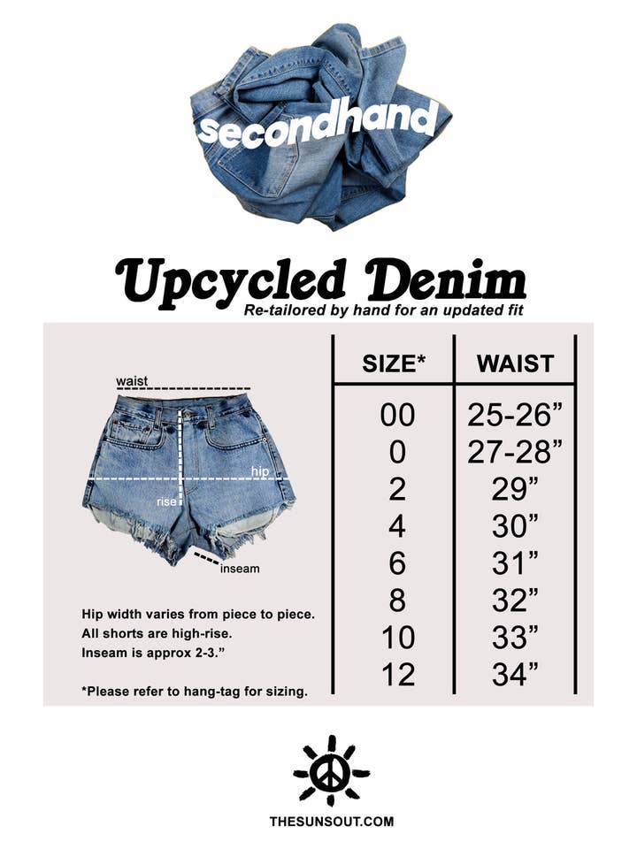 High Rise Upcycled Denim Levi Shorts