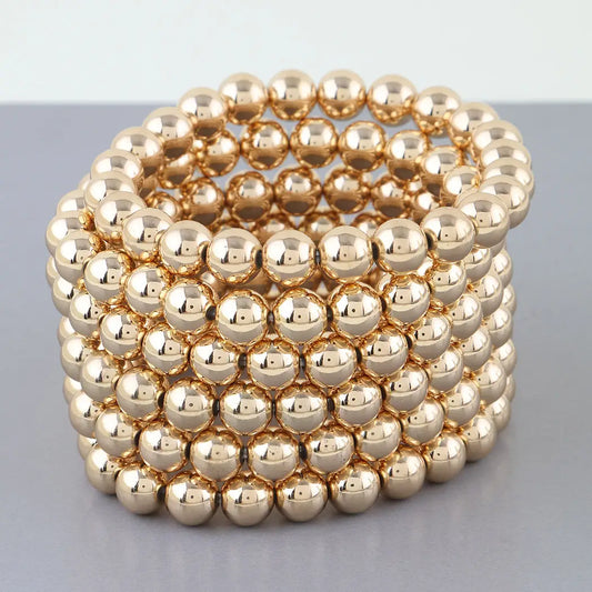 Gold Multi Beaded Cuff Bracelet