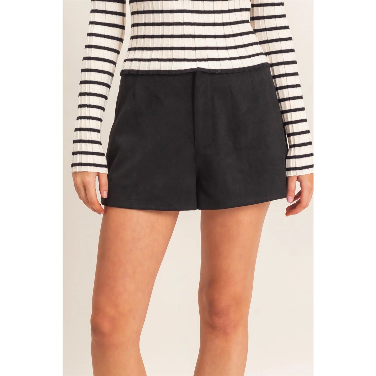 High Waist Suede Shorts