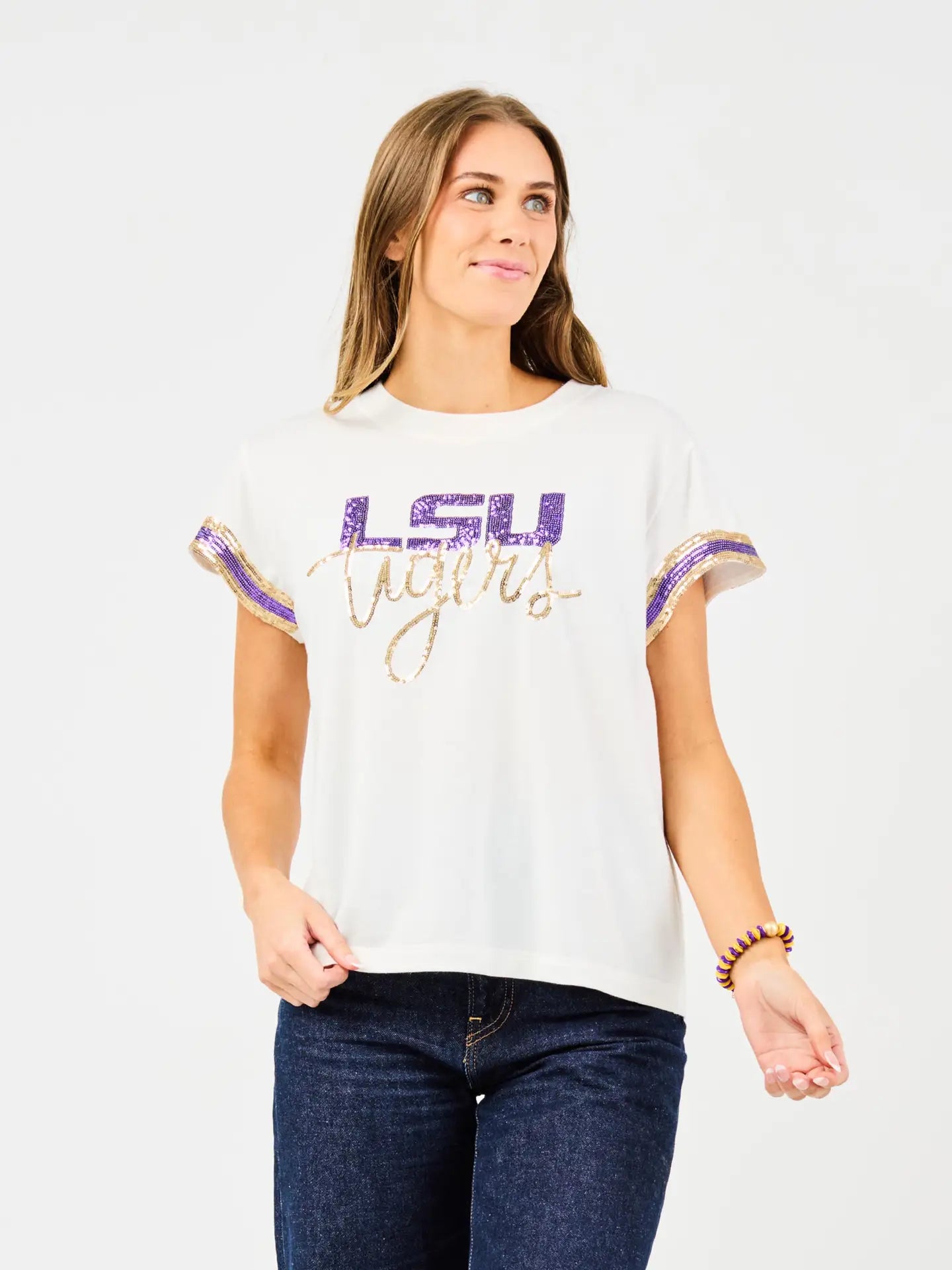 LSU Tiger Sequin Top
