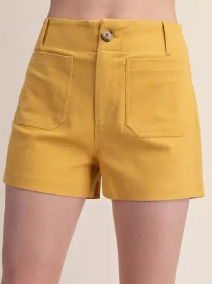 High Waist Front Pocket Shorts