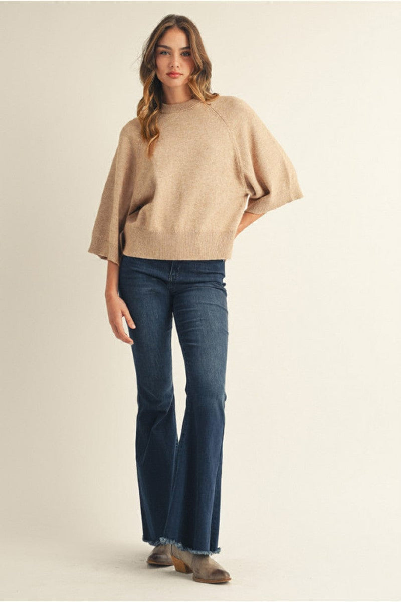 Drop Shoulder Soft Comfy Sweater Top